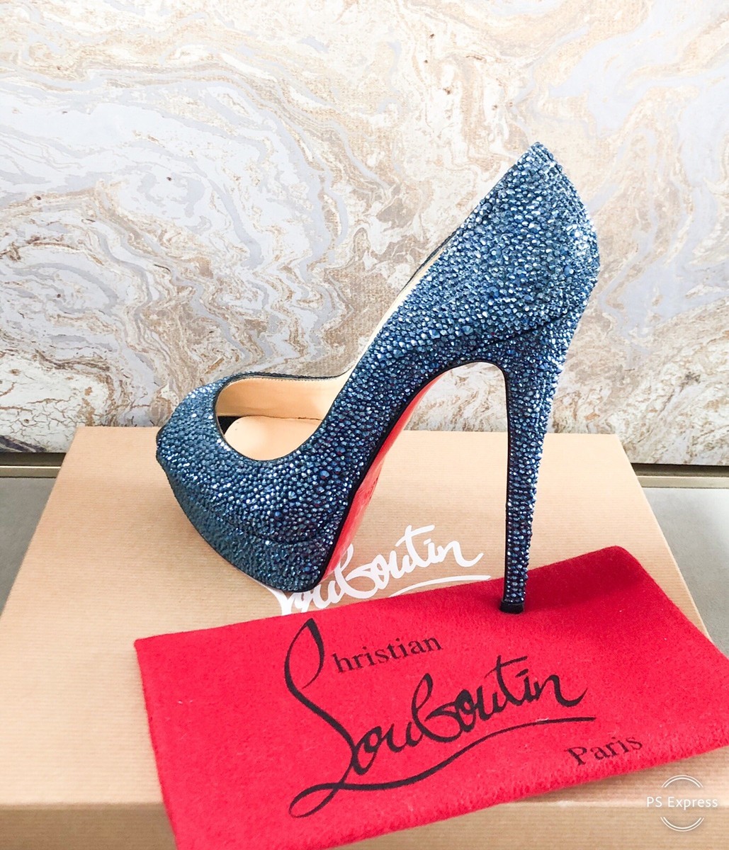 Christian Louboutin Strass Crystal Embellished Peep Toe Pump