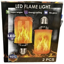 Y- STOP Upgraded LED Flame Light Bulbs, 4 Modes Flickering Bulb 2 Pack