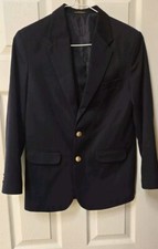IZOD Boy's Dressy Suit Jacket Blazer Navy Blue Lined Sz 12 Reg
