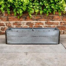 MILLWARDS® Handmade Vintage Style Galvanised Trough Planter - 122 cm