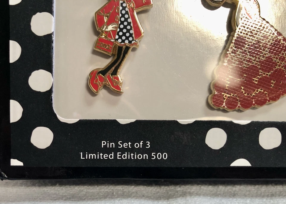 Disney Store Minnie Mouse Signature Boxed Pin Set 3 Pins D23 Expo 2017 LE 500 - Image 3 of 4
