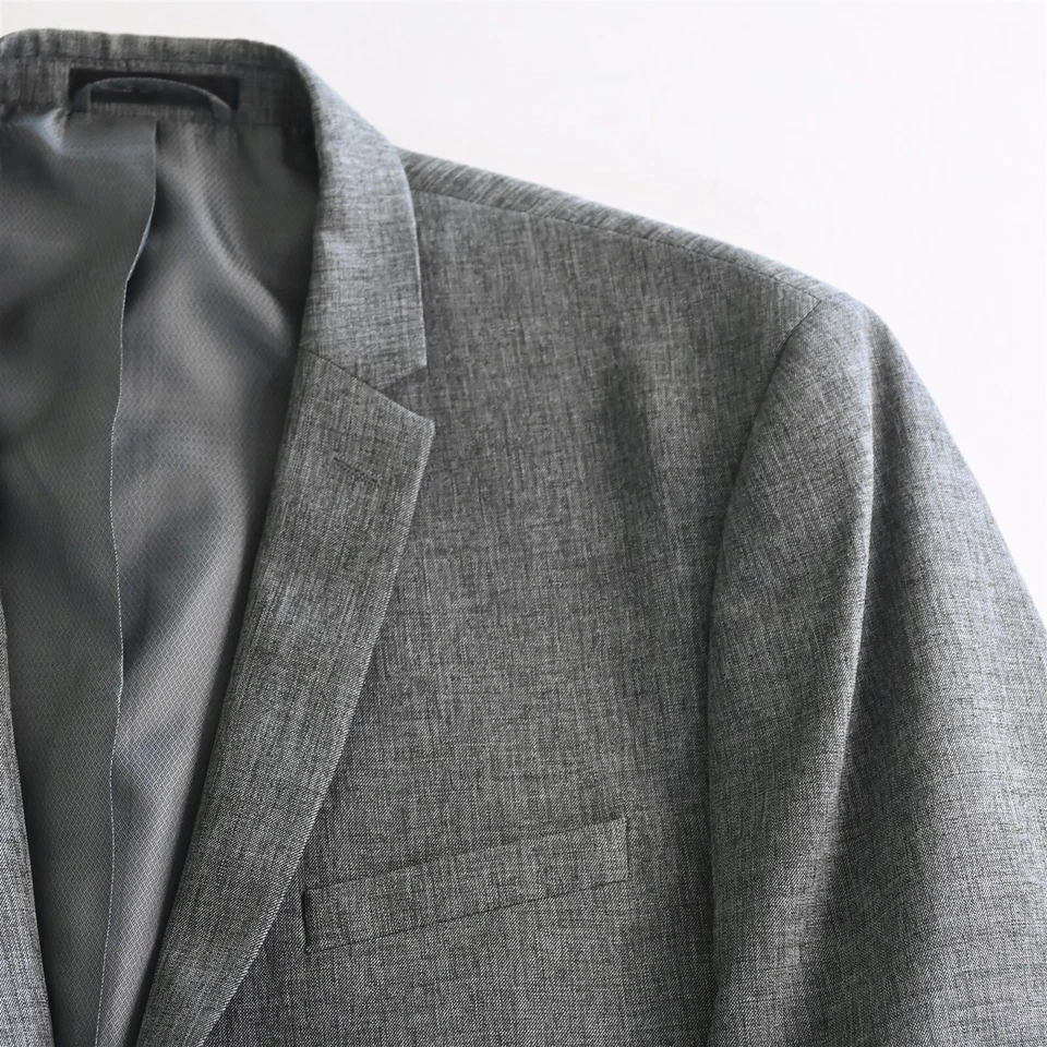 Andrew Fezza 44S Gray Sharkskin Wool Blazer Jacket Sport Coat - Image 2 of 4
