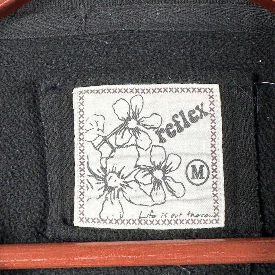 Reflex Women’s Juniors M Pullover Hoodie Light Black White Stars Boho Outdoors - Image 2 of 4