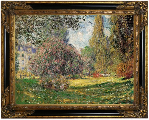 Monet The Park Wood Framed Canvas Print Repro 18x24 - Picture 27 of 31