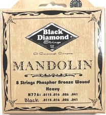 Black Diamond Mandolin Strings Phos Bronze Loop End .0115-.041 Black Coated