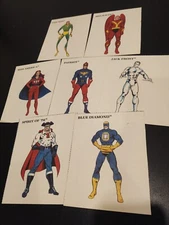 1985 Marvel Comics Group Hero Stat Info Cards Lot Of 7