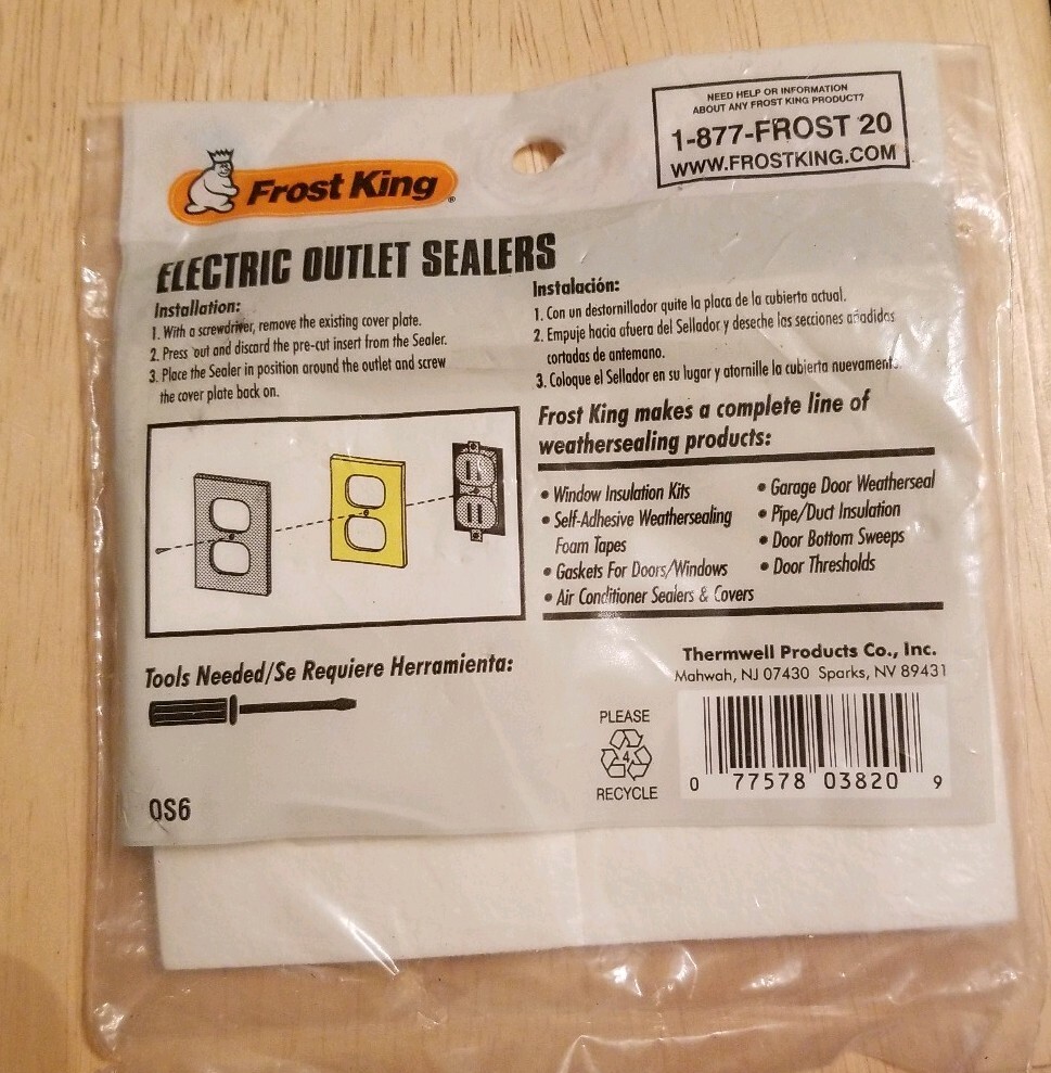 Frost King Electric Outlet Sealers Fire Retardant Plastic Foam 2 1/2" x