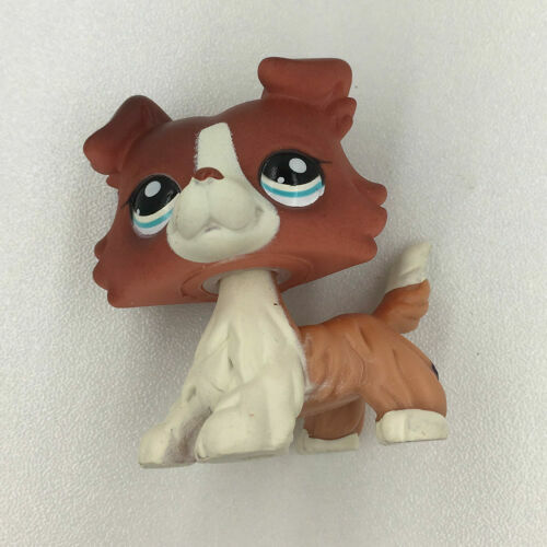 RARE LPS 1542 Littlest Pet Shop Brown Orange Collie Dog Puppy Figure
