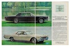 1965 Car Auto Lincoln Continental Vintage Print Ad 60s Introducing 1966 Sedan