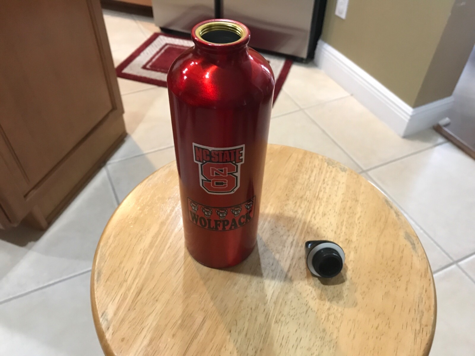 New NC State Wolfpack NCAA Red Stainless Steel Water 25 fl oz Bottle Hiking&nbsp;