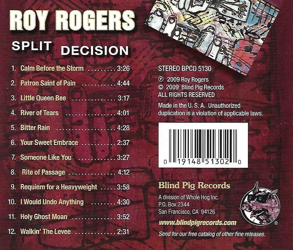 Split Decision by Roy Rogers (CD, 2009, Blind Pig) 19148513020| eBay