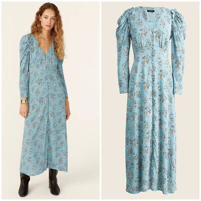 NWT J. Crew Drapey puff-sleeve dress in paisley bunch Women’s 14 $198