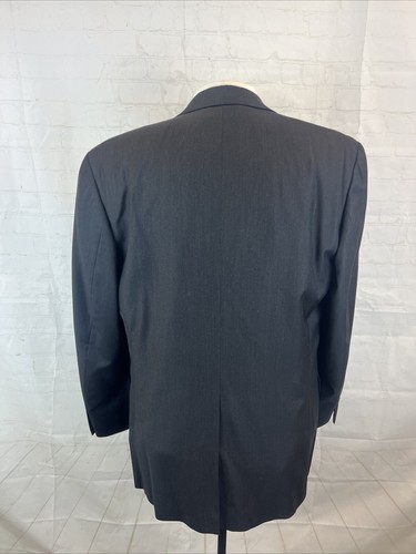 SUPER 110 Samuelsohn Men's Dark Gray Striped Wool Blazer 42L $1,295 - Picture 5 of 10