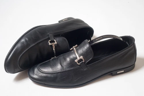 BALDININI 097062 Mens Black Leather Loafers Size EU 46 / US 13 - product listing photo