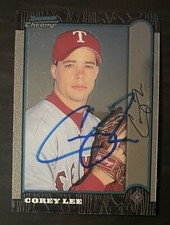 1999 Bowman Chrome #122 Corey Lee Texas Rangers Signed Card Autographed