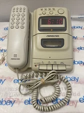 Vintage SOUNDESIGN TELEPHONE & AM/FM CLOCK RADIO & CASSETTE PLAYER 7576 White