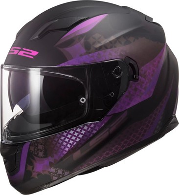 LS2 Stream Full Face Motorcycle Helmet Lux Matte Black/Pink Small