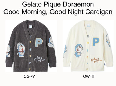 GELATO PIQUE Doraemon Good Morning, Good Night Strickjacke Unisex aus Japan
