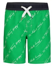 Tommy Hilfiger Big Boys Script All Over Print Swim Trunks - Bright Green Size 10