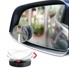 Suction Cup Blind Spot Mirror, 2" HD Glass Frameless Removable Convex Round