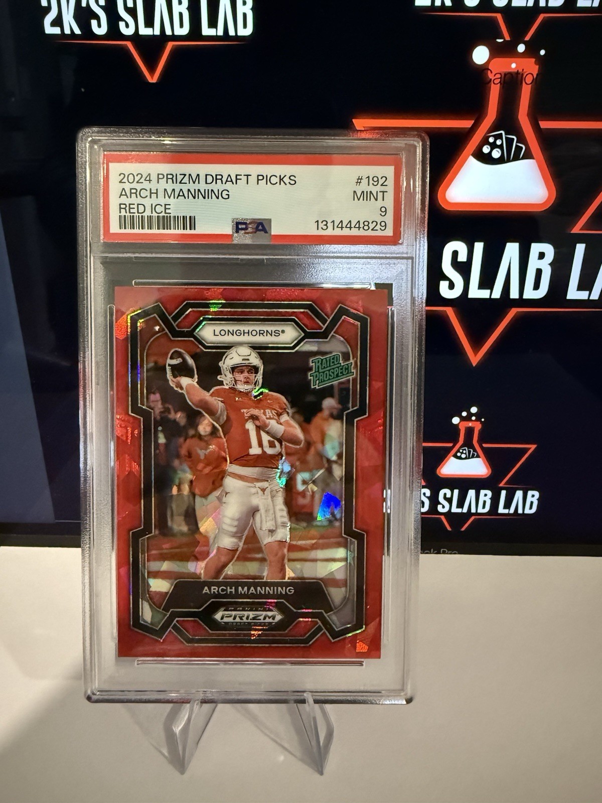 2024 Panini Prizm Draft Picks - Rated Prospect Arch Manning #192 Red Ice PSA 9