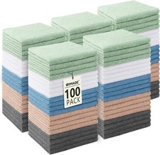 Washcloths Bulk 100 Pack Face Towels 12" x 12" Highly Soft Wash Cloths  Hand