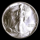 1992  AMERICAN SILVER EAGLE  1  OZ.  PURE FINE SILVER  999 BULLION COIN / BU-UNC