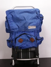 Vintage WILDERNESS EXPERIENCE External Frame Backpacking Hiking Backpack -Blue