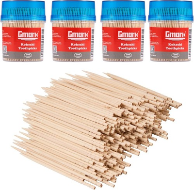 #ad Wooden Toothpicks 1600 Pieces Kokeshi Style Cocktail Safe Use Sturdy Round $16.89