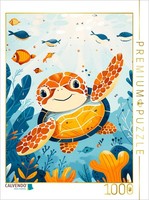 Calvendo Puzzle Cute Turtle In The Sea. | 1000 Pieces, Finished Size 25.2 × 18.9