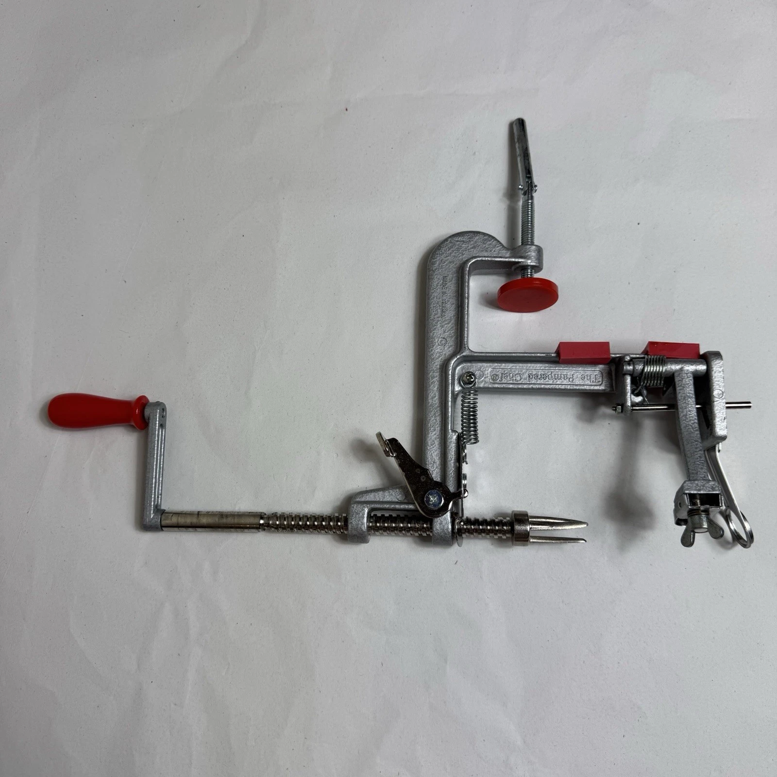 The Pampered Chef Apple Peeler Corer Slicer Stainless Steel Blade Manual Crank