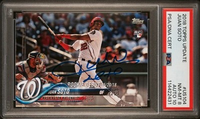 2018 Topps Update Juan Soto Rookie Auto RC   #US104   PSA 8  | PSA 10