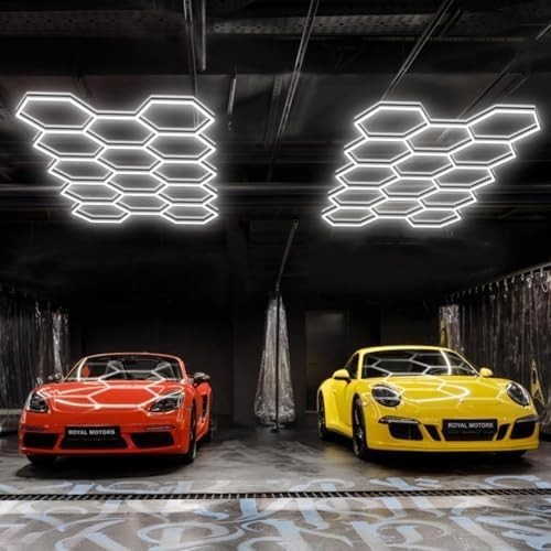 LED Garage Lights, Honeycomb Ceiling Light, 456W, 6500K Super Bright, 4.1 X2.4m — image 5
