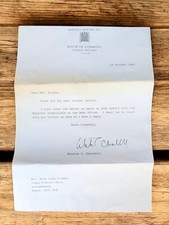 Vintage Letter Hand Signed By Winston S Churchill MP Grandson Of Prime Minister 