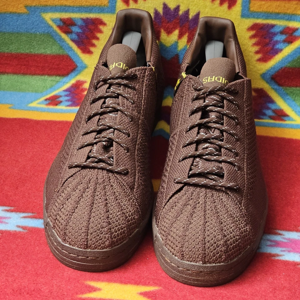 Adidas Pharrell W. Superstar Prime Knit Sneakers Mens Size 13 Lace Up Shoes BRN - Image 2 of 4