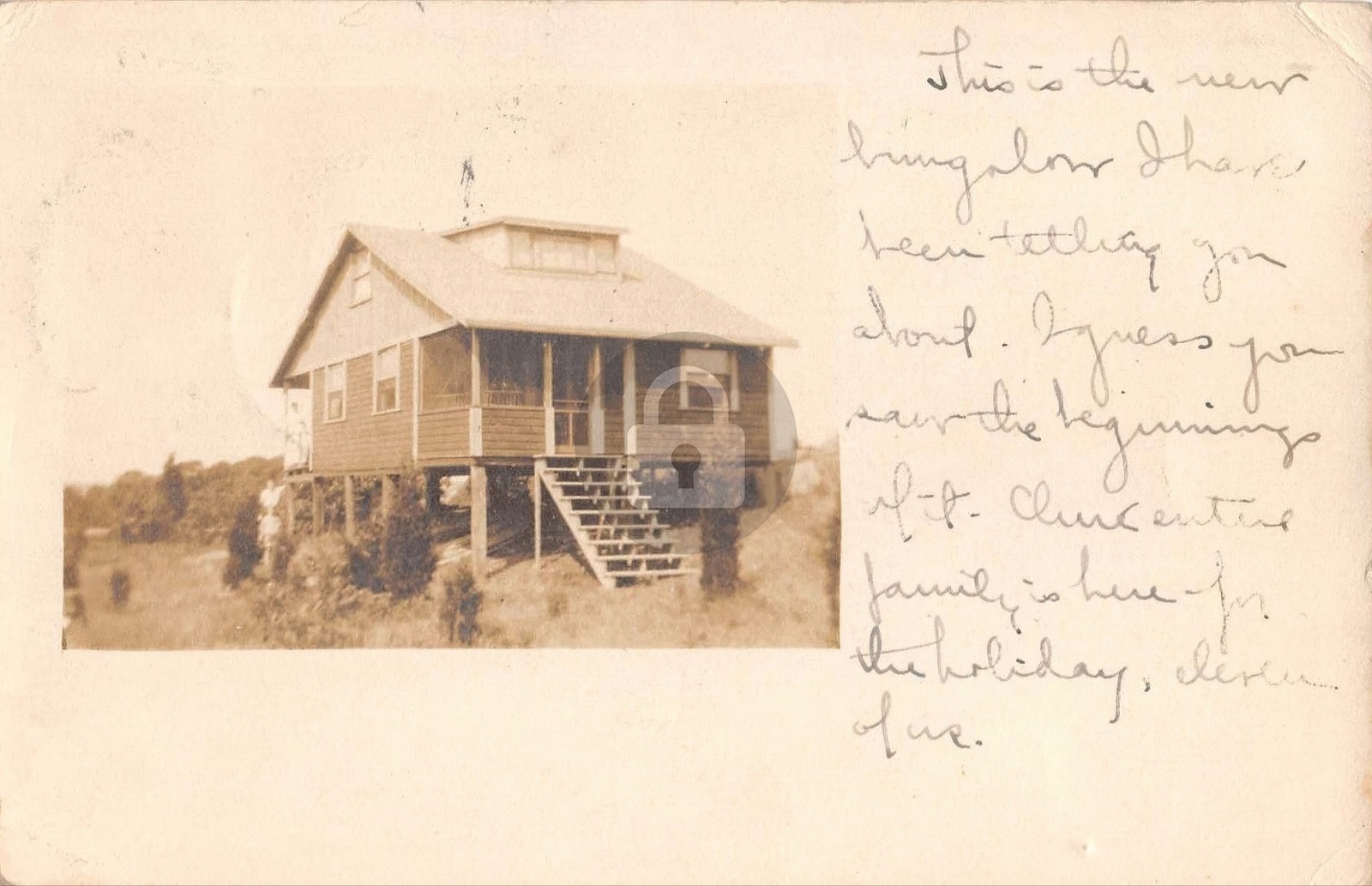 Tiverton RI 1912 New Bungalow RPPC Photo Postcard COPY
