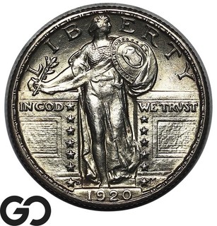 1920 D Standing Liberty Quarter FULL Head RARE This Nice Gem BU FH Key Date