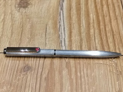 Original Rotring Kugelschreiber Druckmechanik Silber inkl. neuer Mine - Vintage