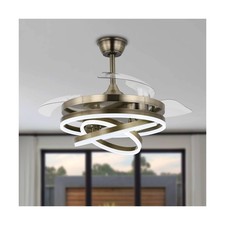 Bella Depot Retractable Ceiling Fan with Lights and Remote, 42" Retractable F...