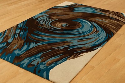 Modern Carpet 5x8 Living Room Hand Tufted Wool Area Rug Abstract Swirl Design
