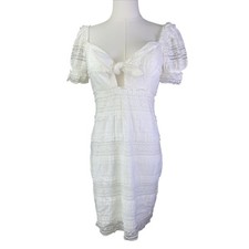 NWT Show Me Your Mumu Medium Honey Tie-Front Striped Lace Mini Dress Boho