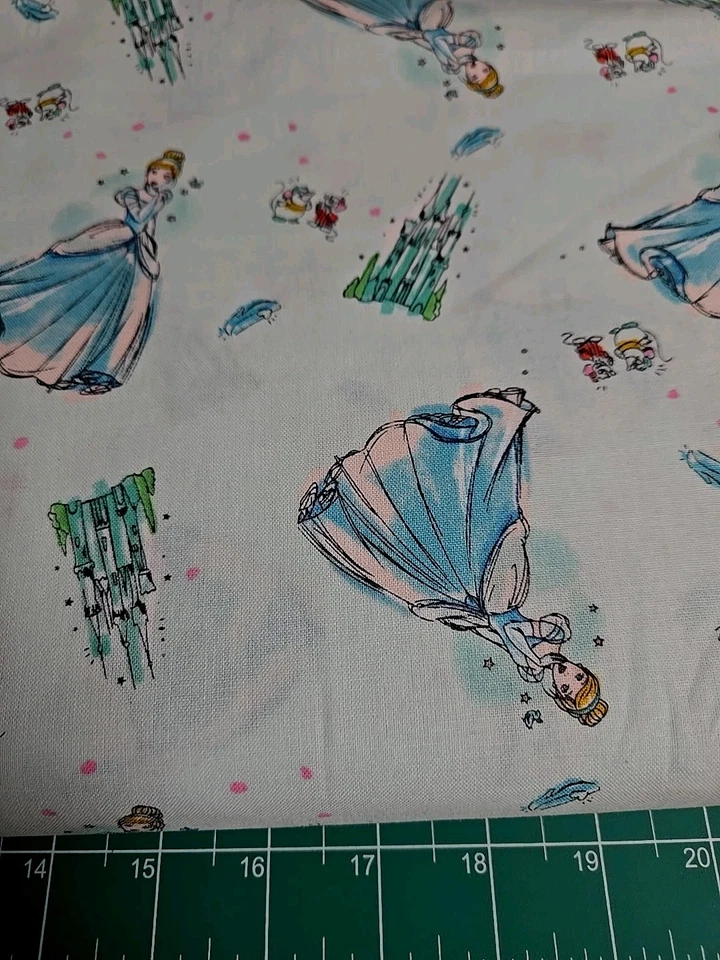 Disney Cinderella Magic Castle Cotton Fabric By The Half Yard 1/2 Disney Craft - Image 4 of 4