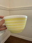Pyrex Yellow Stripe #401 Mixing Bowl 1 1/2 Pt Vintage 1965-67 Rainbow Bands USA