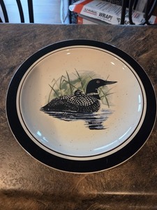 Lake Loon Dinner Plate (s) 11" Folkcraft Scotty Z Stoneware