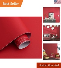 Durable Solid Red Contact Paper - 15.7" x 118" Matte Finish for Home Interiors