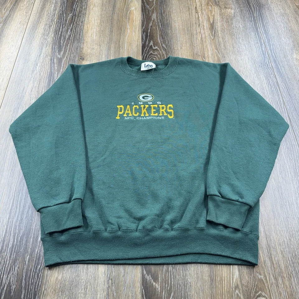 Sudadera De Colección Green Bay Packers Para Hombres L Equipo de Fútbol Americano NFL Años 90 Bordada Foto 2 de 4
