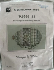 K. Elaine Kramer Designs Egg II Hardanger Embroidery Chart Kit Incomplete 2000