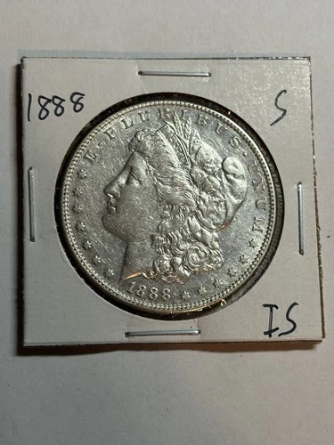 1888-S MORGAN SILVER DOLLAR AU DETAILS TOUGH DATE SAN FRANCISCO MINT