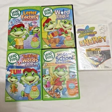 Educational DVD Lot of 5 LEAP FROG Talking Words Caper Letter Factory School ++