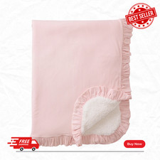  FASH SALE Little Sleepies Prima Pink Ribbed Ruffle Mini Cloud Blanket Bamboo